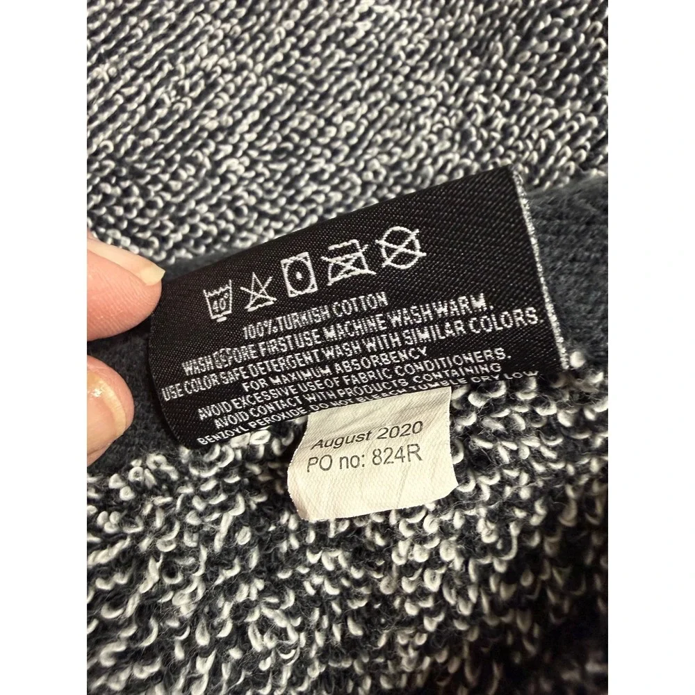 Brooklinen Towel Set Black/White Turkish Cotton Marl 3 Pc 1 hand towel 2 wash